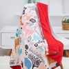 INSULAR Baby Cotton Blanket Double Layers Dotted Backing Cartoon Print 158 x 110cm