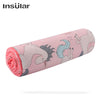 INSULAR Baby Cotton Blanket Double Layers Dotted Backing Cartoon Print 80 x 100cm