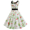 Vintage Women Dress Slim Fit Pattern Printed Big Hem