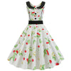 Vintage Women Dress Slim Fit Pattern Printed Big Hem