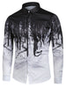 Novelty Print Long Sleeves Men Shirt