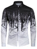 Novelty Print Long Sleeves Men Shirt