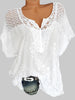 Plus Size Crochet Embroidery Blouse