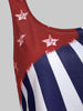 American Flag Print U Neck Tank Top