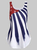 American Flag Print U Neck Tank Top