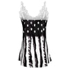 American Flag Applique Panel Tunic Tank Top