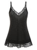 Plus Size Lace Panel Rhinestone Spaghetti Strap Tank Top