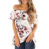 Floral Off Shoulder Flounce Tunic Tee