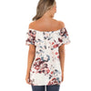 Floral Off Shoulder Flounce Tunic Tee