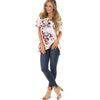 Floral Off Shoulder Flounce Tunic Tee