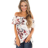Floral Off Shoulder Flounce Tunic Tee