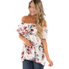 Floral Off Shoulder Flounce Tunic Tee