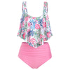 Flamingo Print High Waist Tankini Set for Women