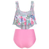 Flamingo Print High Waist Tankini Set for Women