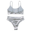 Solid Color Shiny Sexy Bikini Set Padded Swimwear Women Swimsuit