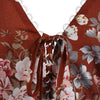 Lace Up Spaghetti Strap Printed Dress