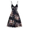 Lace Up Spaghetti Strap Printed Dress