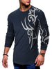 Tattoo Print Mesh Long Sleeves Casual T-shirt