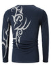 Tattoo Print Mesh Long Sleeves Casual T-shirt