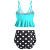 Ruffle Polka Dot High Waisted Tankini Set