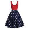 American Flag Print Sequined A Line Dress