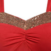 American Flag Print Sequined A Line Dress