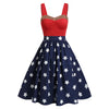 American Flag Print Sequined A Line Dress