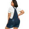 Ripped Cuffed Plus Size Denim Overalls