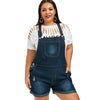 Ripped Cuffed Plus Size Denim Overalls