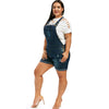 Ripped Cuffed Plus Size Denim Overalls