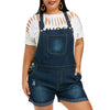 Ripped Cuffed Plus Size Denim Overalls