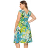 Plus Size Floral Printed Dress Women V Neck High Waist