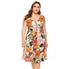 Plus Size Floral Printed Dress Women V Neck High Waist