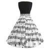 V Neck Musical Note Print  Sleeveless Women Dress