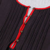 Plus Size Floral Women Shirt Round Collar Button Bell Sleeve