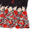 Plus Size Floral Women Shirt Round Collar Button Bell Sleeve