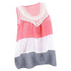 Plus Size Color Blocking Lace Crochet Sleeveless Tank Top