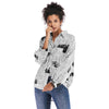 Newspaper Letters Print Button-up Shirt