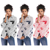 Newspaper Letters Print Button-up Shirt