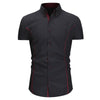 Contrast Trim Button Down Casual Shirt men