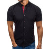 Contrast Trim Button Down Casual Shirt men