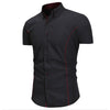 Contrast Trim Button Down Casual Shirt men