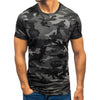 Camouflage Print Crew Neck Tee for Men
