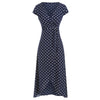 Polka Dot Belted Asymmetric Dress