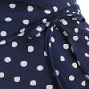 Polka Dot Belted Asymmetric Dress