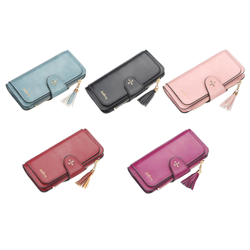 PU Leather Women Wallet Buckle Long Type Card Slot Handbag