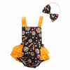 1293 Cotton Lollipop Print Romper + Bow Headwear Set