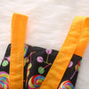 1293 Cotton Lollipop Print Romper + Bow Headwear Set