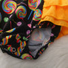1293 Cotton Lollipop Print Romper + Bow Headwear Set