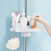 Plastic Bath Shower Caddy Pole Storage Rack Multifunctional Organizer Perfect for Bathroom